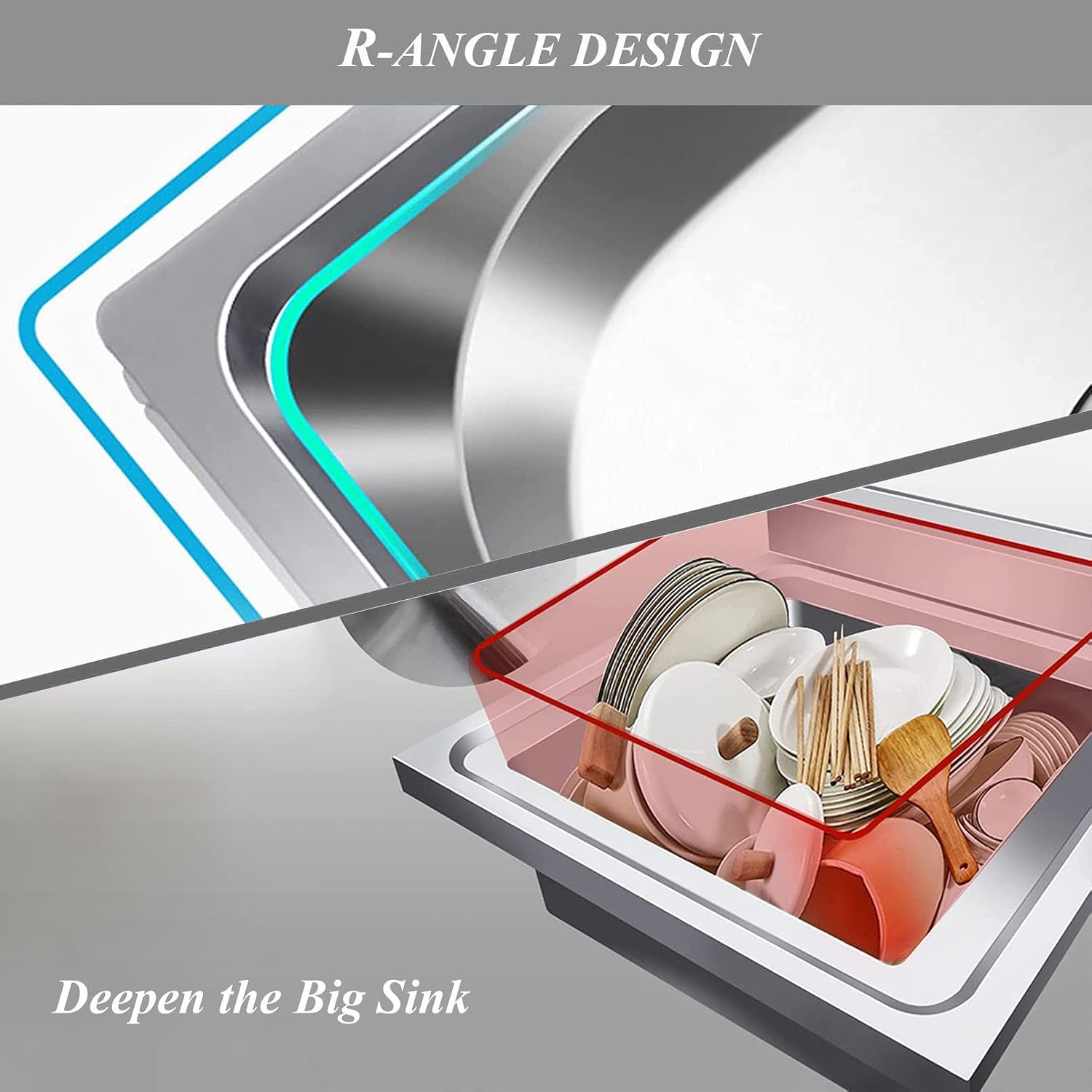 Free Standing Sink | Utility Prep Sinks | Single Bowl Sink | 1 Compartment Commercial Kitchen Sink | Extra-Deep Laundry Tub | Heavy Duty Slop Sinks | 28x18.5x29.5inch