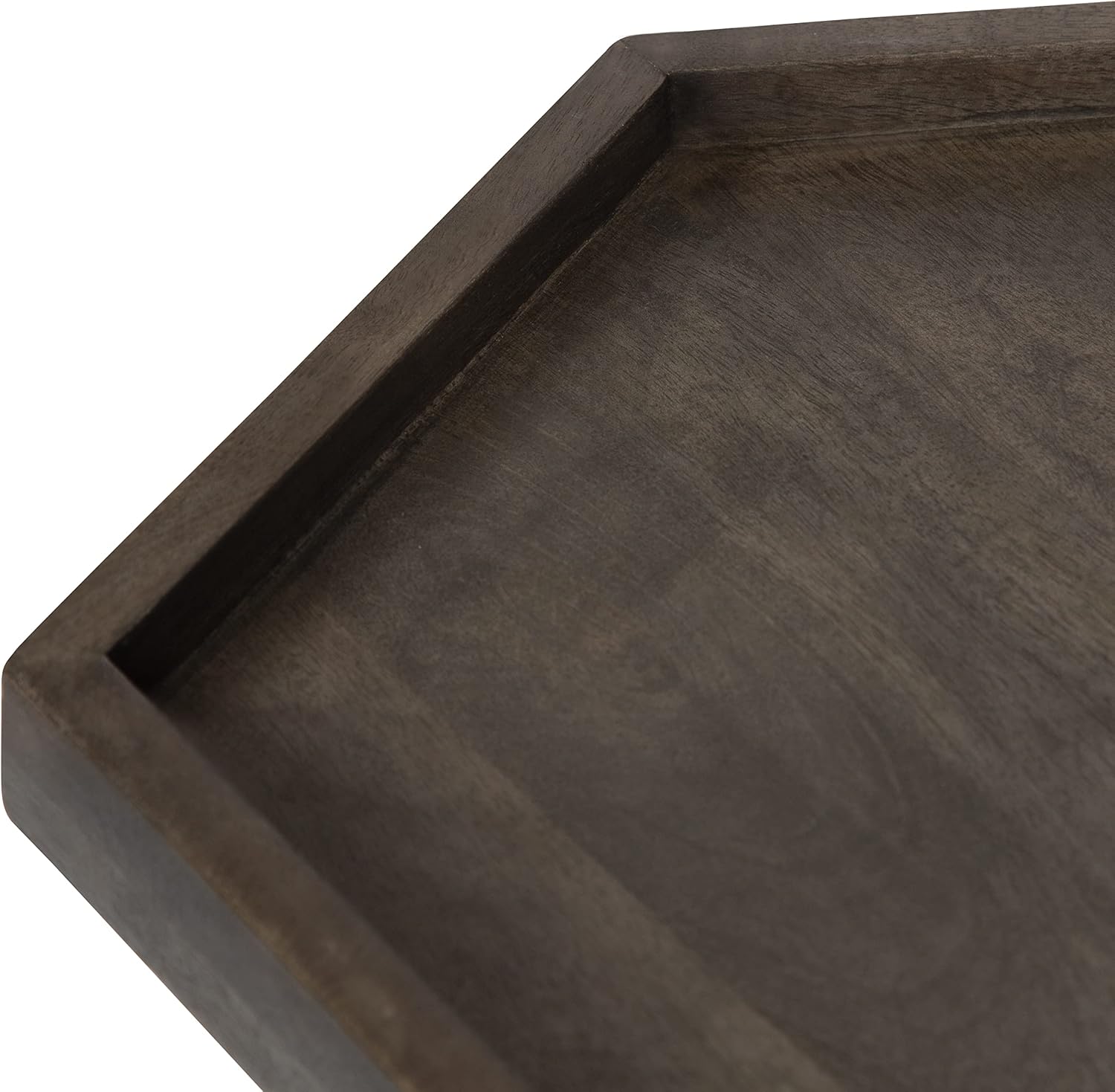 Kate and Laurel Kashvi Modern Side Table; 17 x 15 x 20; Graywash; Decorative Farmhouse Hexagon Bedroom Nightstand Table for Storage and Display