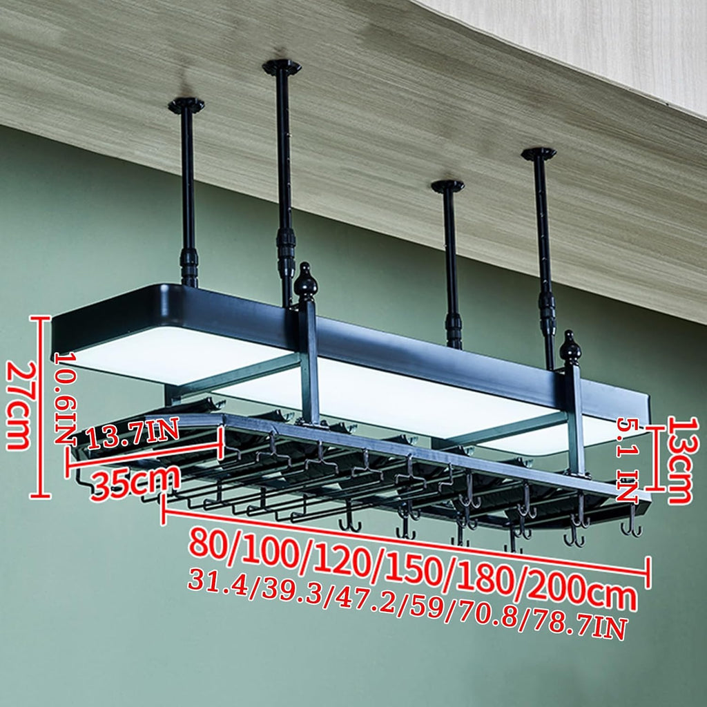 Ceiling Wine Rack Bar Shelves Storage Wall Mounted with Hanging Glass Holder Liquor Cabinet Bottle Display Whiskey Shelf Corner Kitchen Shelf Rack with LED Light for Home