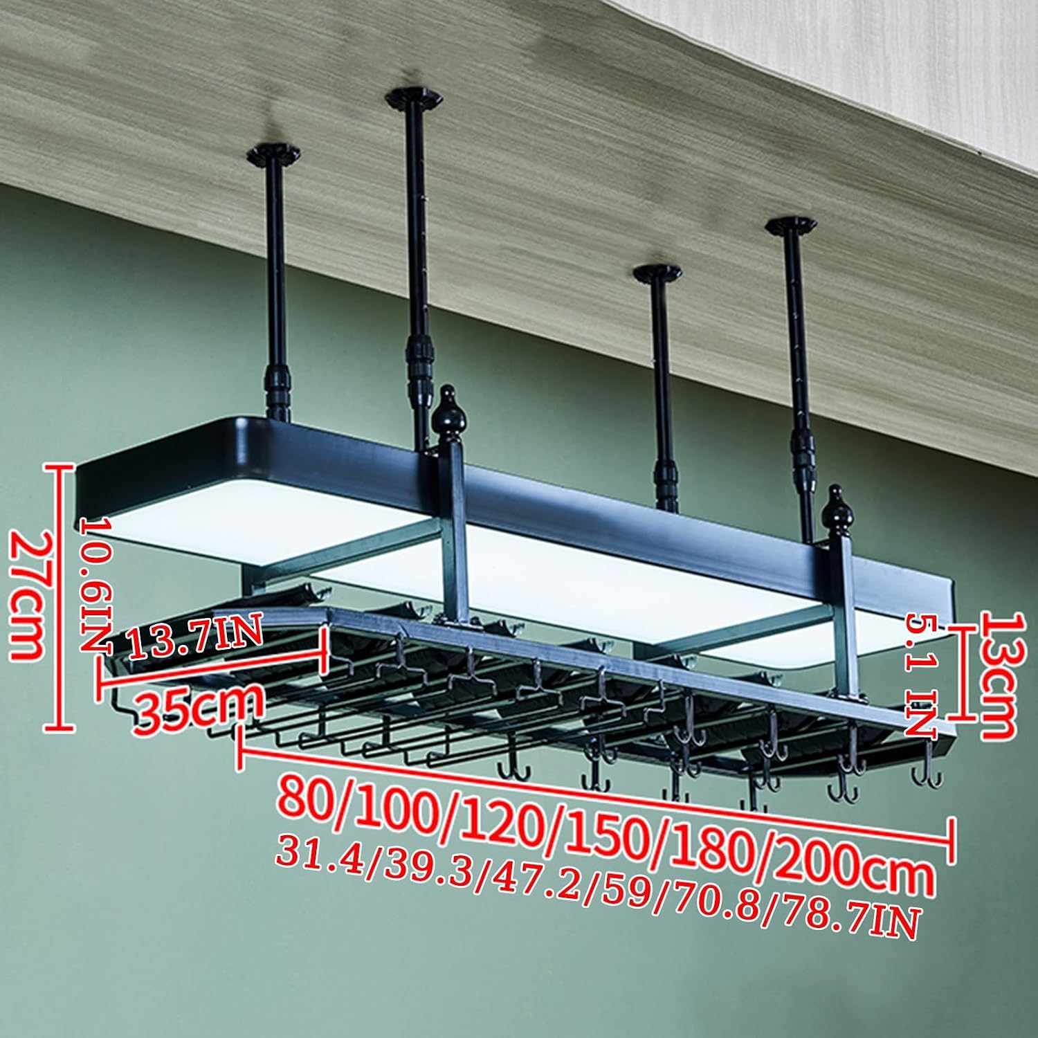 Wine Rack Wall Mounted with Glass Holder and LED Light - Liquor Cabinet Bottle Display Shelf for Home Bar Decoration