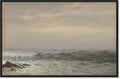 Art Remedy Rocks and Breaking Waves Canvas Coastal Classic Art, Black Frame, 45' x 30'