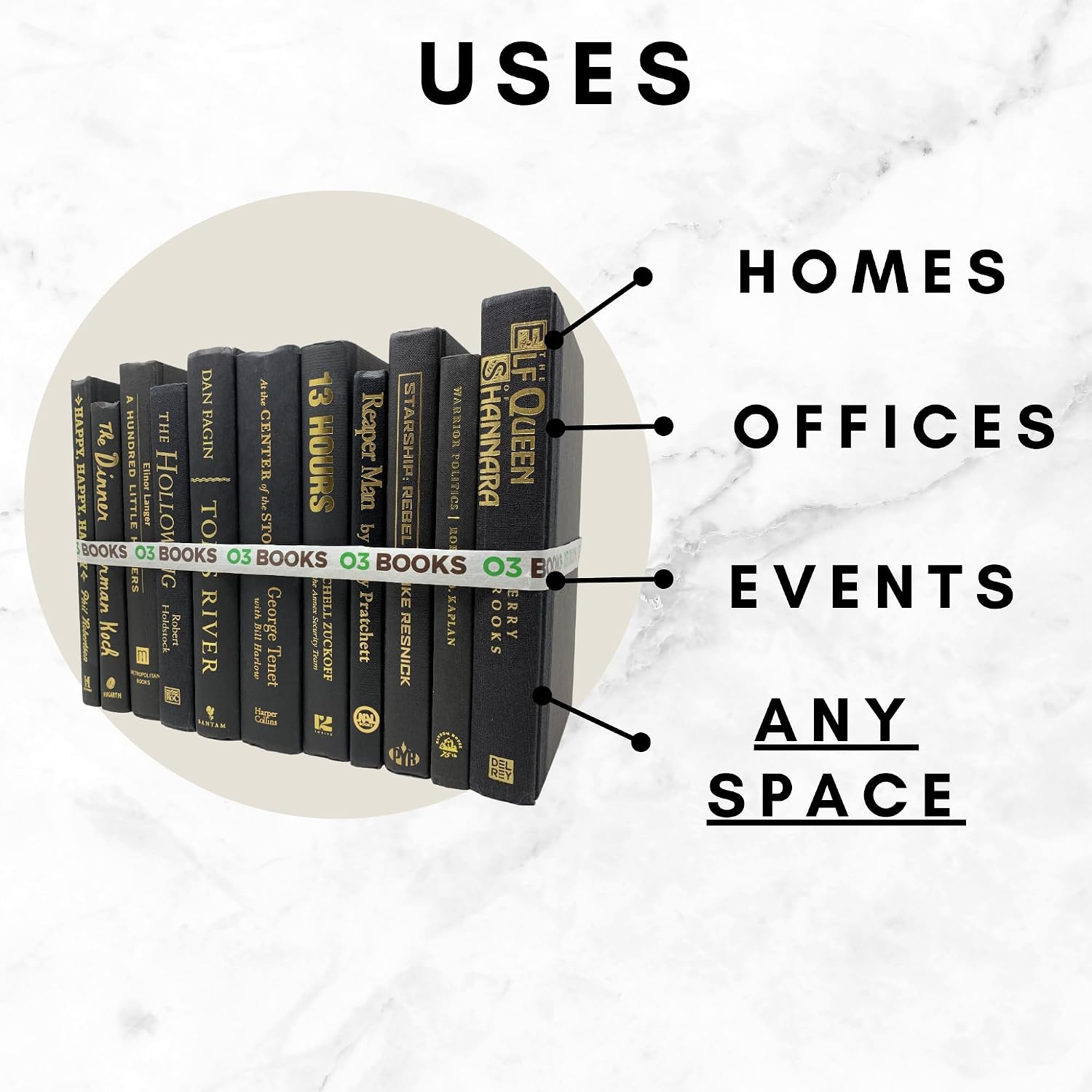 Handpicked Real Hardcover Books Mixed Color Decorative Sets for Home Decoration, Book Styling, Interior Design, Office, Wedding Displays, Staging. Perfect for Tabletop and Shelf Décor.