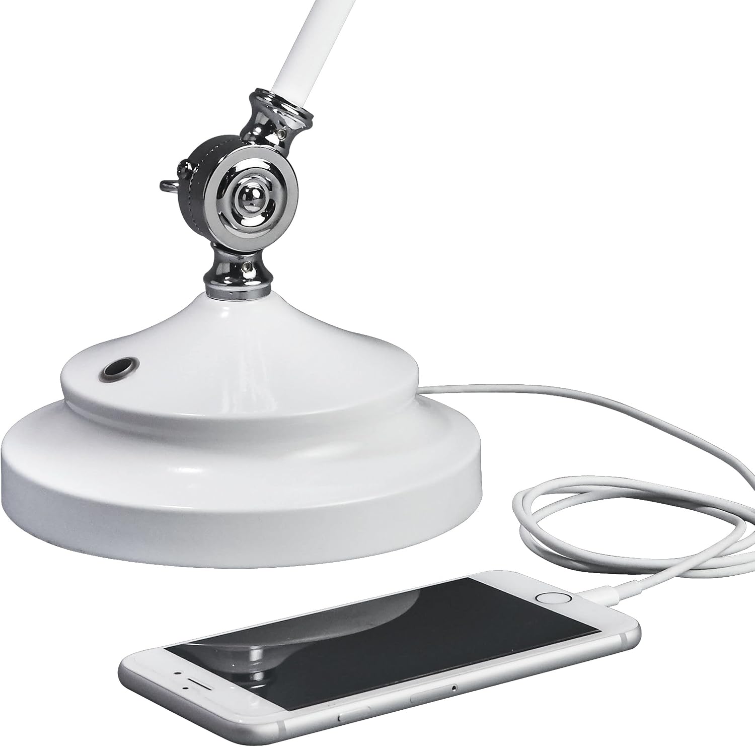 OttLite Revive LED Desk Lamp, White – 3 Brightness Settings, Touch Activated Controls, Three Adjustable Knobs, USB Charging Port, ClearSun LED Technology