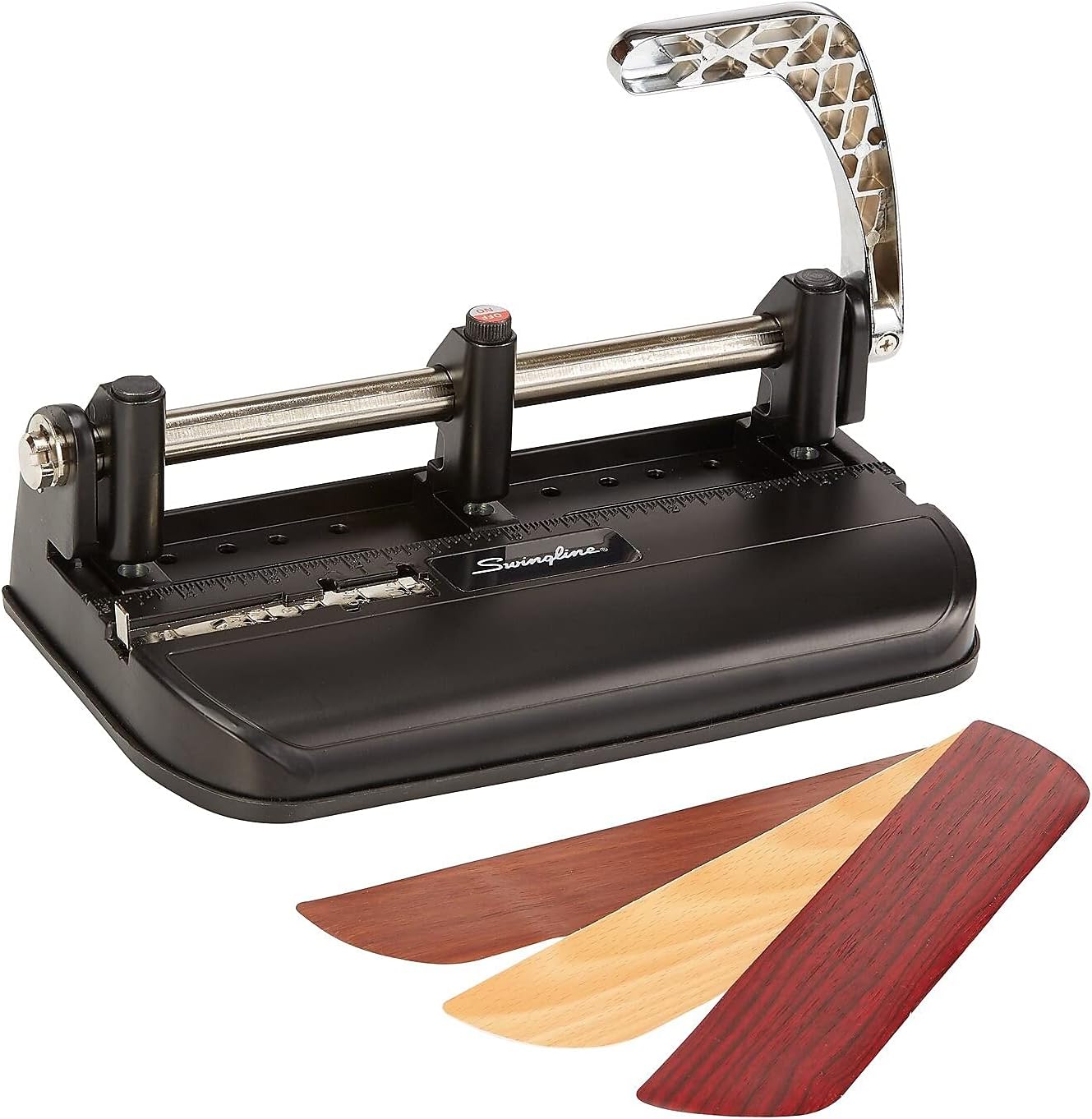 SWINGLINE 74400 40-Sheet Heavy-Duty Lever Action Two- to Seven-Hole Punch, 11/32 Holes