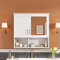 Merax 2-in-1 Bathroom Mirror Cabinet, 30 inch Wall Mounted Medicine Cabinet with Adjustable Shelves & Soft Close Doors, High-Define Mirror with Storage for Bathroom Vanity, White