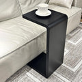 C-Shaped Side Table, Solid Wood End Table for Couch Sofa and Bed, Wooden C Tables for Living Room Bedroom, Small Snack Tray Table for Space Saving (1, 27.2' H-Black)
