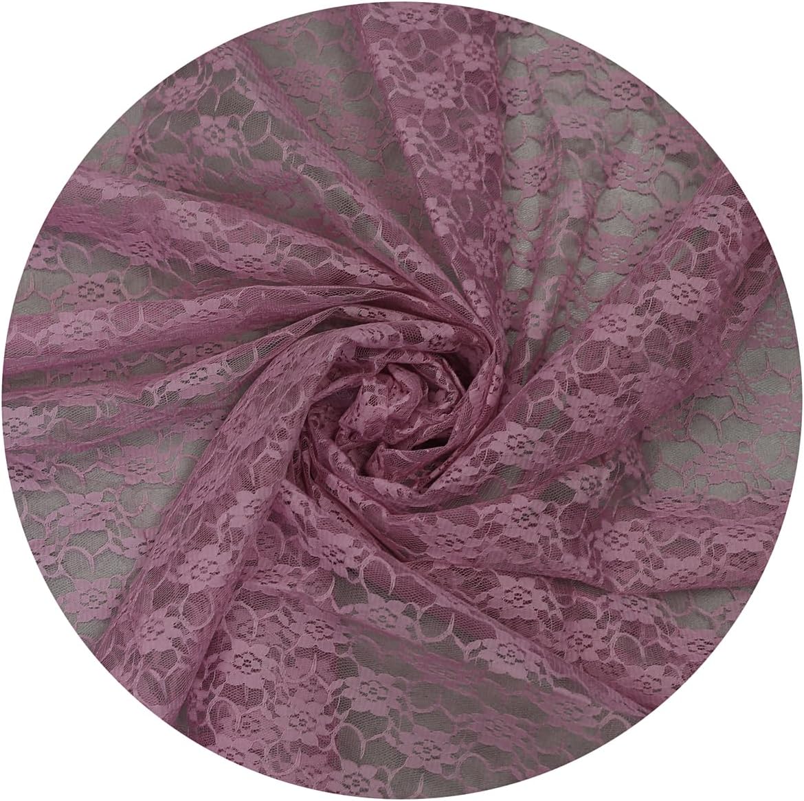 MDS® Pack of 125 Lace Chair Sashes for Weddings, Decorative Floral Lace Chair Bows Bands for Banquet, Reception, Anniversary, Bridal Shower, Birthday, Party, Ceremony & Event Décor - Dusty Pink