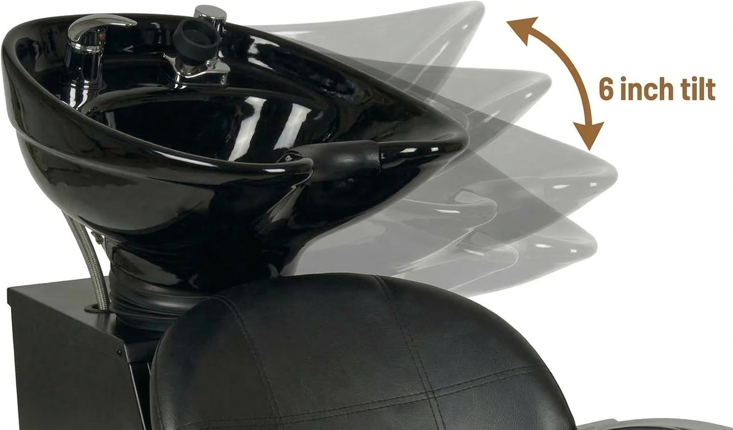 Professional Salon Shampoo Backwash Unit with Adjustable Tilt ABS Bowl, Triple Certified Vacuum Breaker, Includes 6 Microfiber Towels