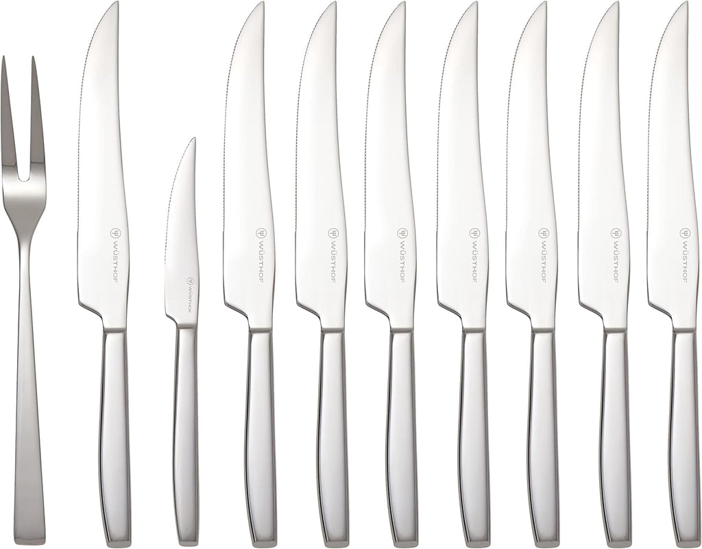 Wüsthof 10-Piece Stainless Steak and Carving Knife Set, Olivewood