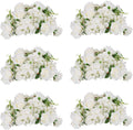 BLOSMON Artificial Flower Balls Wedding Centerpieces 6 Pcs 14.2' Large White Fake Flowers Rose Hydrangea Ball Arrangement Center Pieces for Table Silk Floral Bouquet for Wedding Party Home Decor