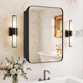 Bathroom Medicine Cabinet with 20'x26' Stainless Steel Framed Mirror,Recessed or Surface Mounted Bathroom Mirror Cabinet,Storage Cabinetfor Bathrooms, Guest Rooms, Apartments, Farmhouse Decor