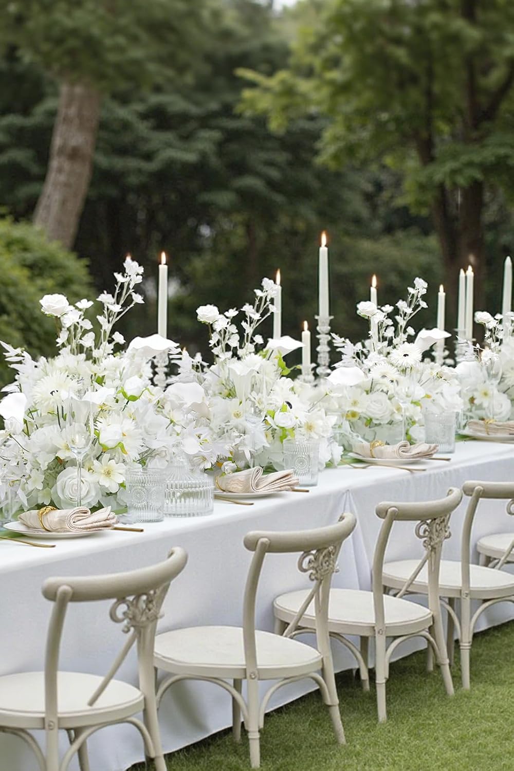 2pcs Free Standing Flowers Ball Bouquet Artificial Rose Floral Arrangements for Wedding Centerpieces Tables Aisle (19'' New White)