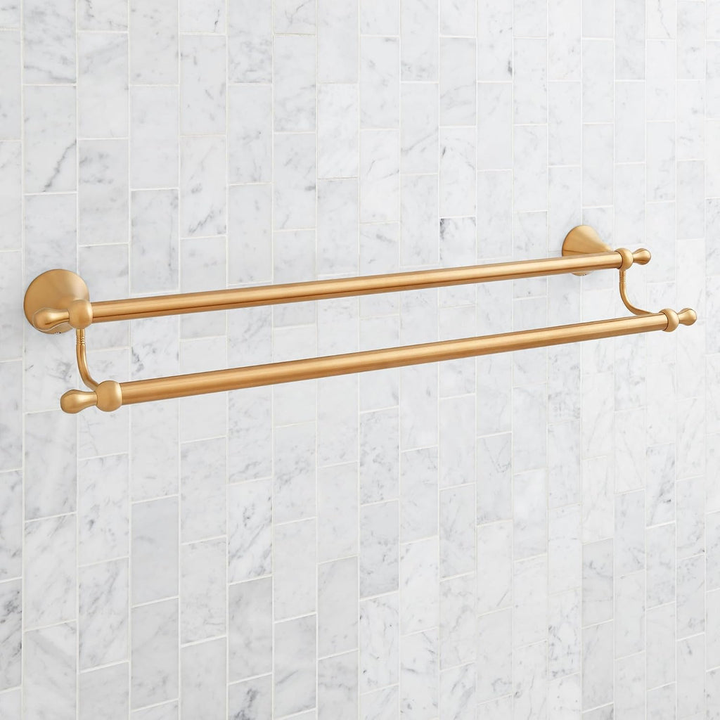 Signature Hardware 955107 Traditional 26-3/4' Towel Bar - Aged Brass