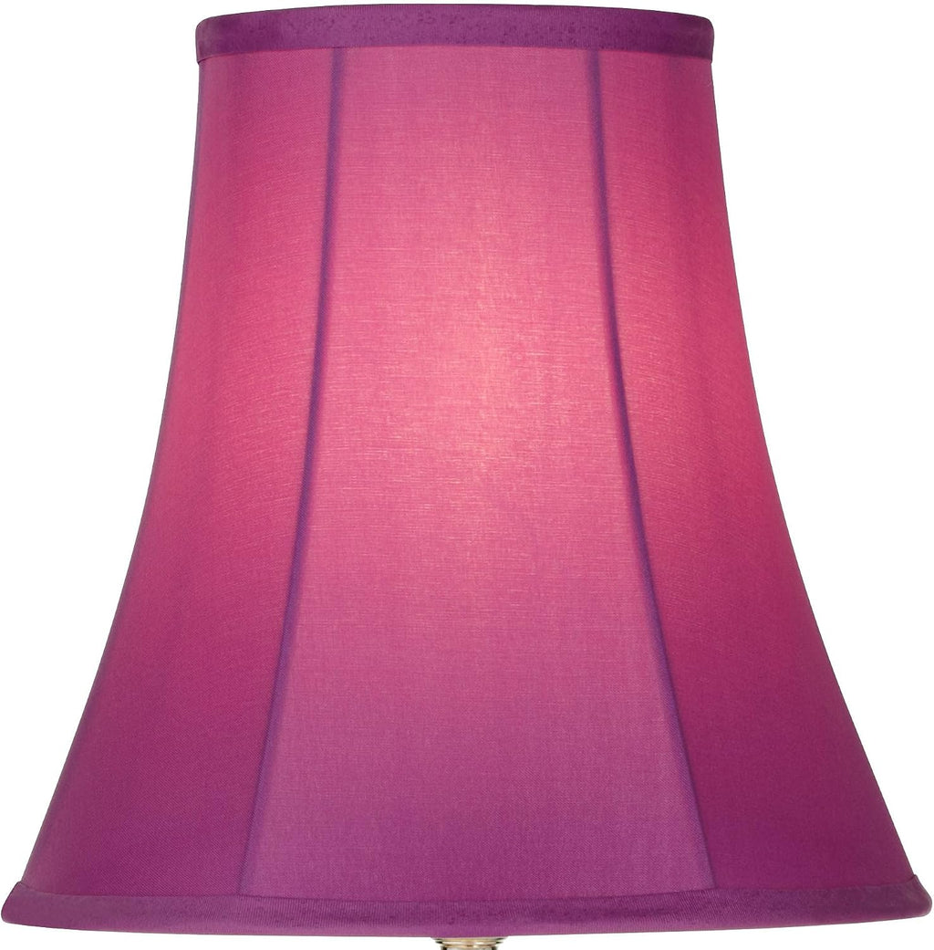 360 Lighting Bohemian Traditional Chic Style Accent Table Lamps 21' High Set of 2 Multi Colored Stacked Glass Deep Pink Bell Shade Decor for Kids Girls Room Bedroom Bedside House Nightstand