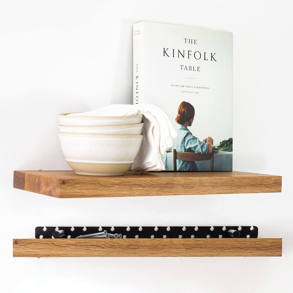 UltraShelf Solid Wood Floating Shelf for Wall Decor, White Oak, 24' Long x 6' Deep