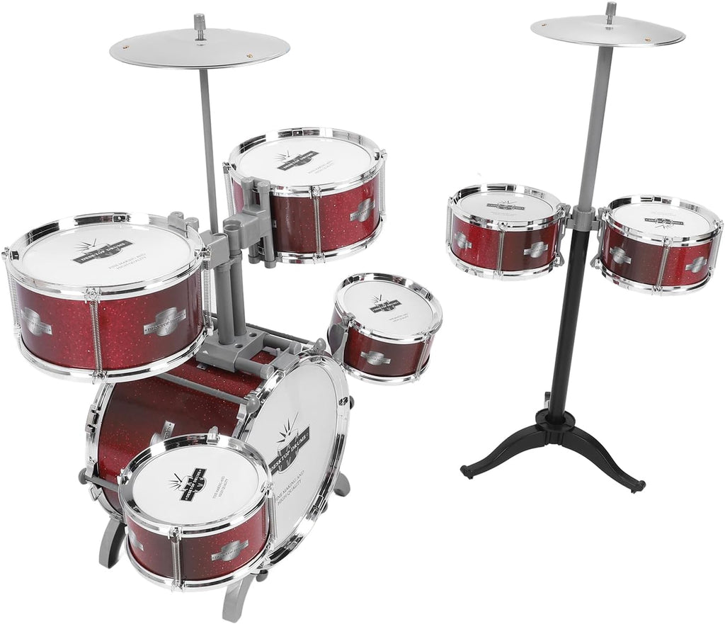 TOPINCN Kids Drum Set for Toddlers, Simulation Jazz Drum Set Musical Instrument Toy for Parent Children Interaction, Plastic Rock Jazz Drum Percussion Beginner Kit for Girls Boys