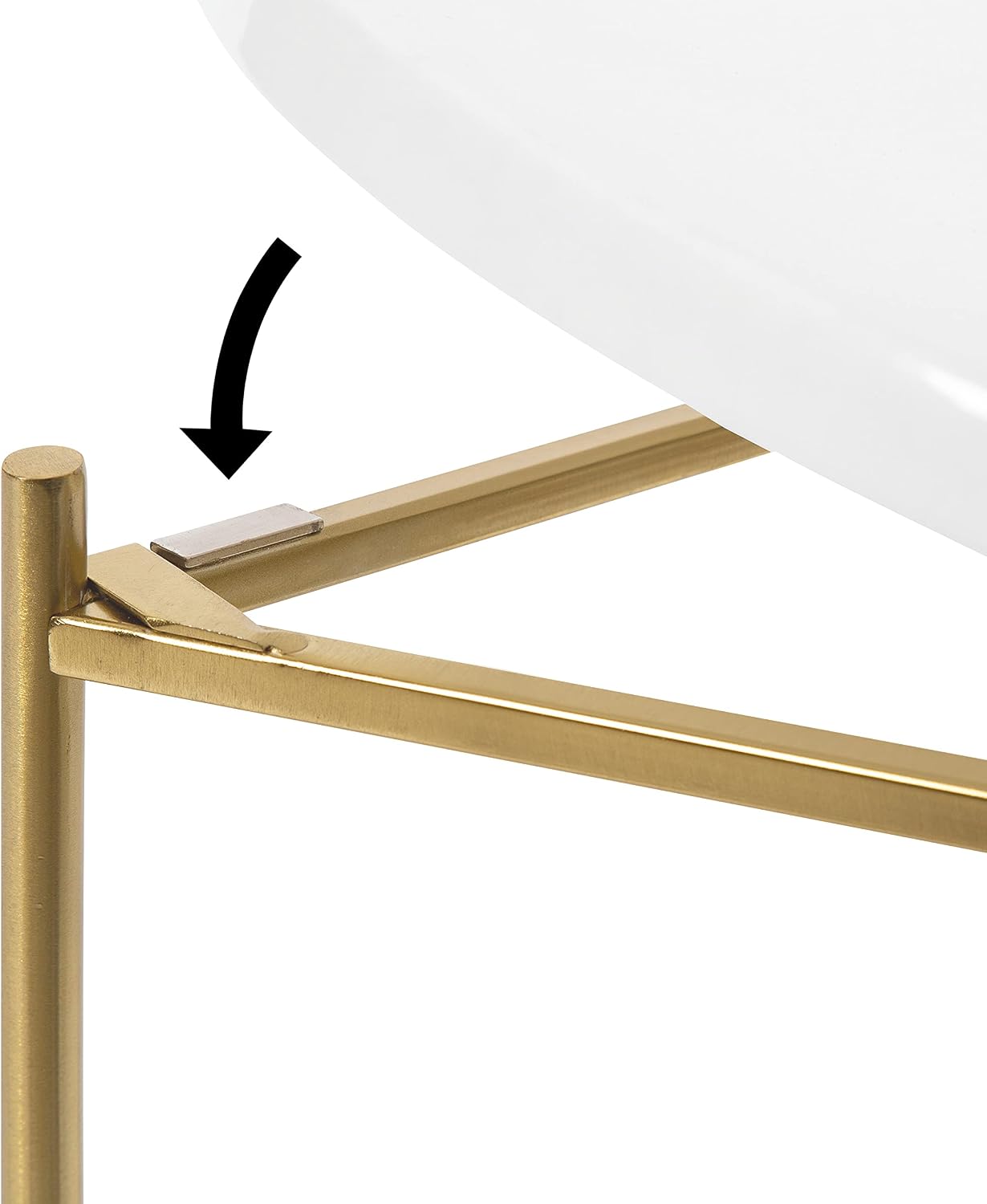 Kate and Laurel Ulani Modern Nesting Side Table, Set of 2, White and Gold, Sophisticated Glam End Tables for Storage and Display