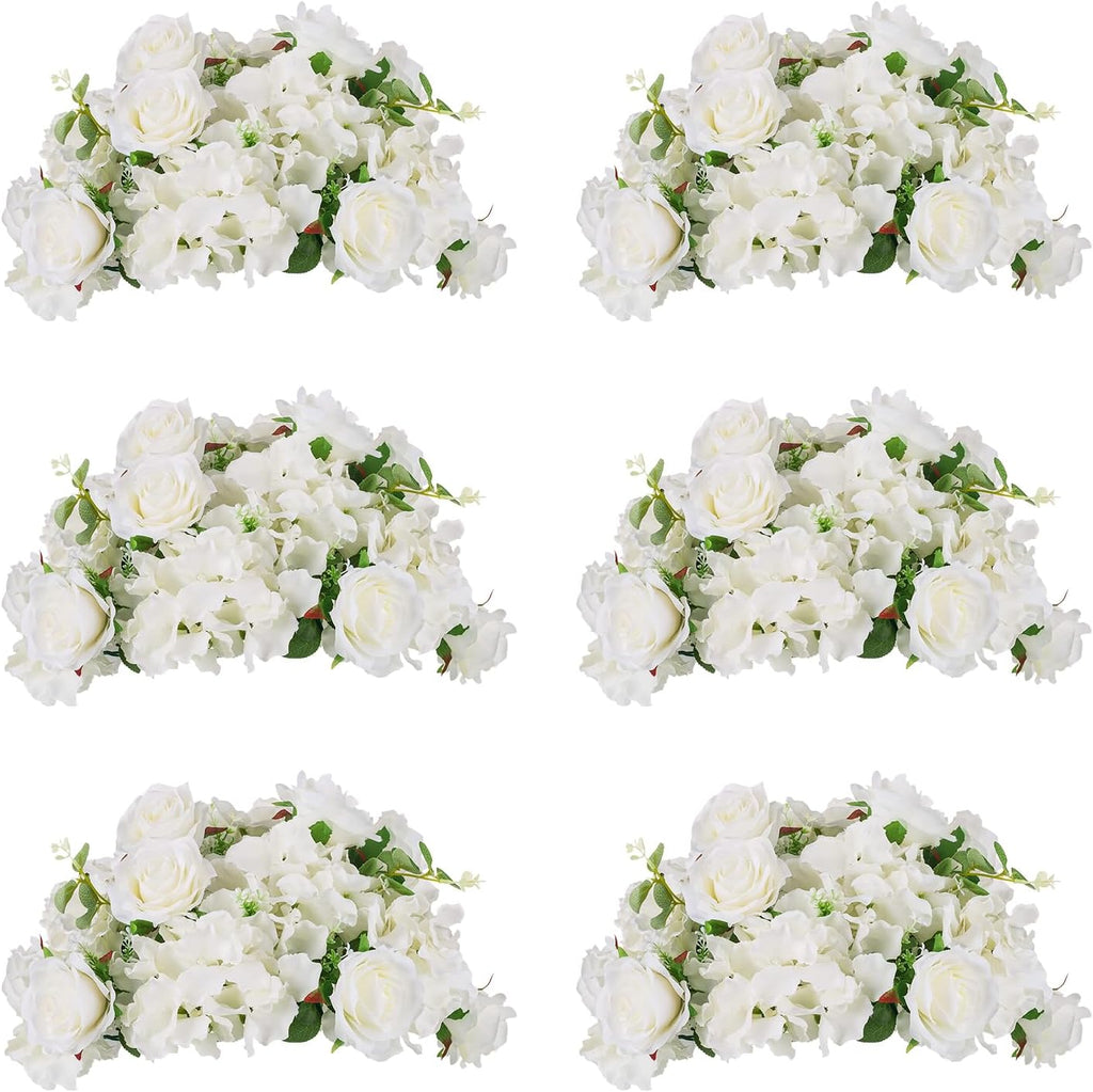 White Flowers Balls for Centerpieces: 6 PCS 14.2' Diam Flower Centerpieces for Tables in Wedding Reception Decorations Arrangement for Party Celebration Planners