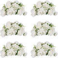 White Flowers Balls for Centerpieces: 6 PCS 14.2' Diam Flower Centerpieces for Tables in Wedding Reception Decorations Arrangement for Party Celebration Planners