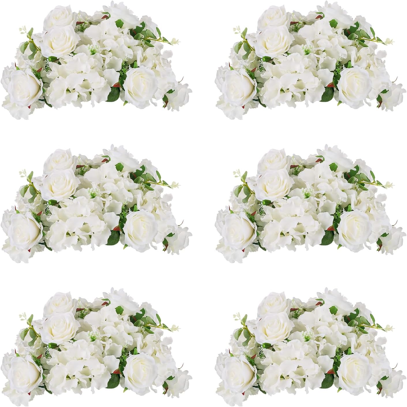 White Flowers Balls for Centerpieces: 6 PCS 14.2' Diam Flower Centerpieces for Tables in Wedding Reception Decorations Arrangement for Party Celebration Planners