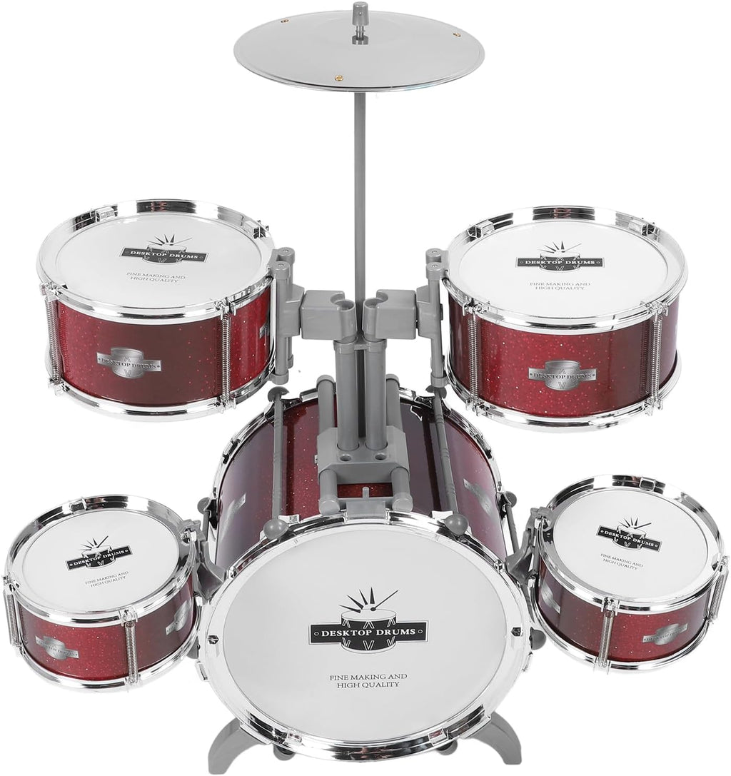 TOPINCN Kids Drum Set for Toddlers, Simulation Jazz Drum Set Musical Instrument Toy for Parent Children Interaction, Plastic Rock Jazz Drum Percussion Beginner Kit for Girls Boys