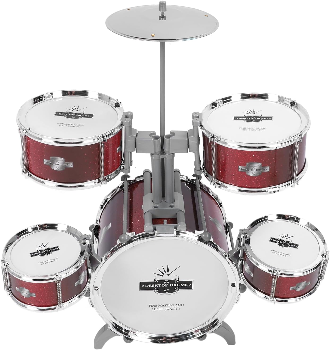 TOPINCN Kids Drum Set for Toddlers, Simulation Jazz Drum Set Musical Instrument Toy for Parent Children Interaction, Plastic Rock Jazz Drum Percussion Beginner Kit for Girls Boys