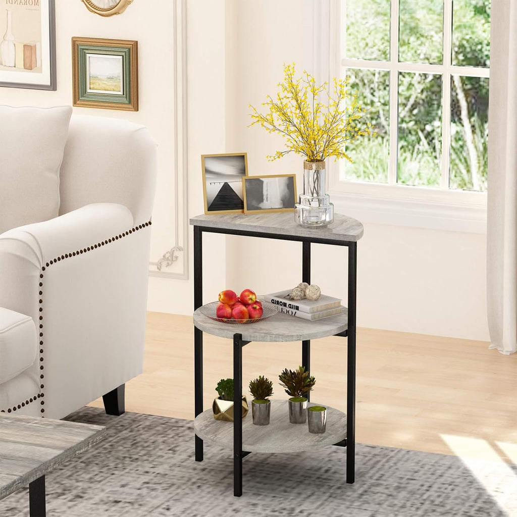 Lamerge Coffee Table Set of 3,Rectangle Coffee Table&2 Accent Table,Faux Marble Tabletop,3 Piece Living Room Table Sets with Multi Tier Storage, for Small Space, Apartment, Gray