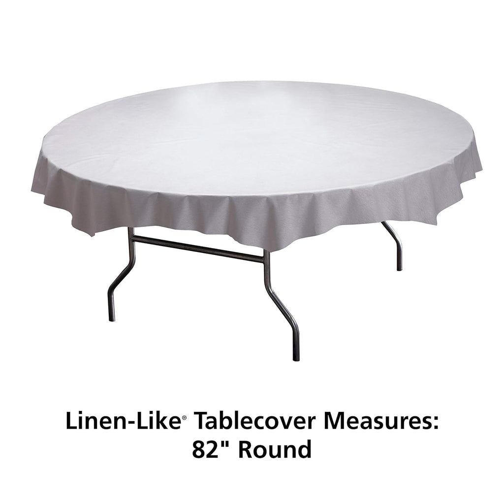 Hoffmaster 210451 Plastic Octy-Round Linen-Like Tablecover, 82' Diameter, White (Case of 24)