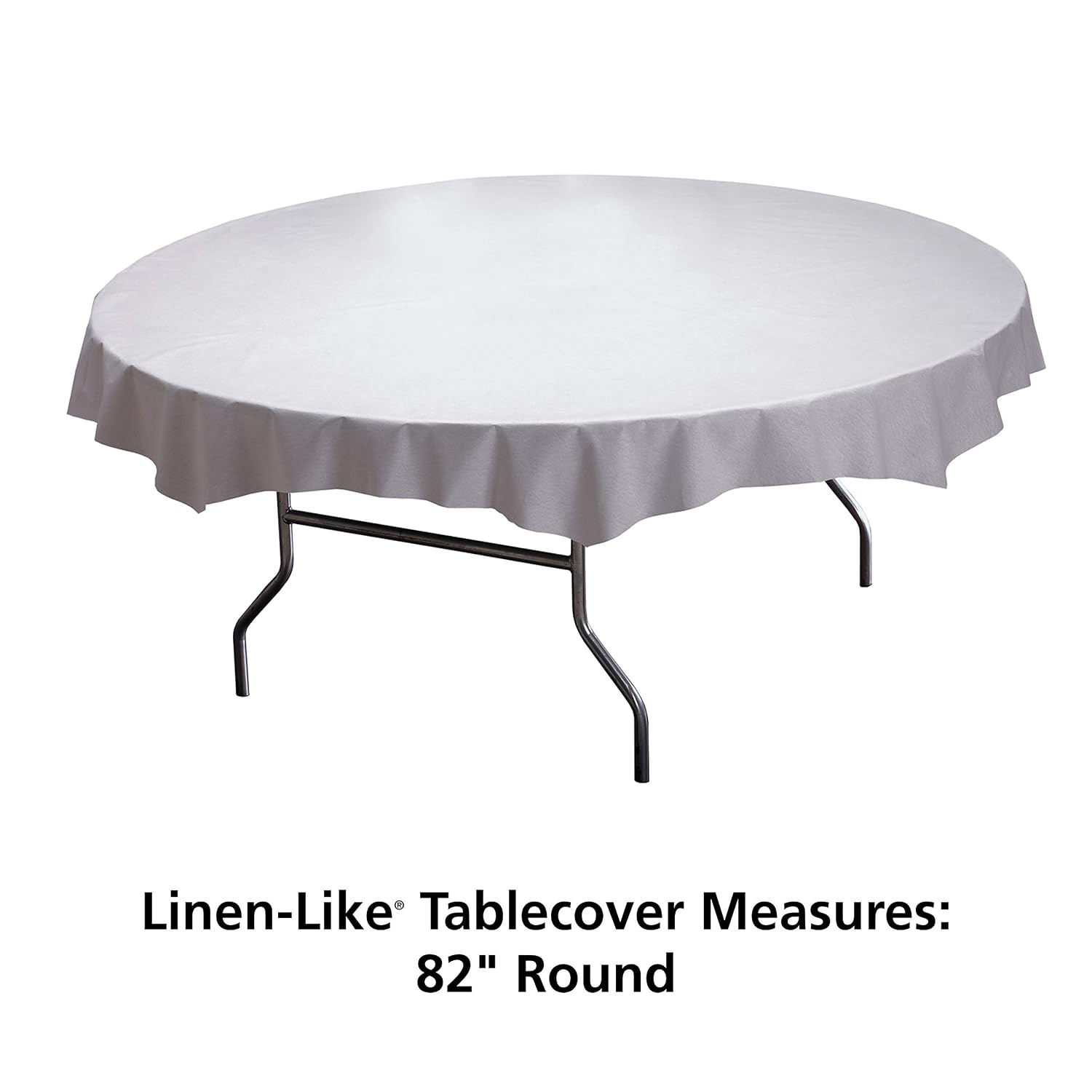 Hoffmaster 210451 Plastic Octy-Round Linen-Like Tablecover, 82' Diameter, White (Case of 24)