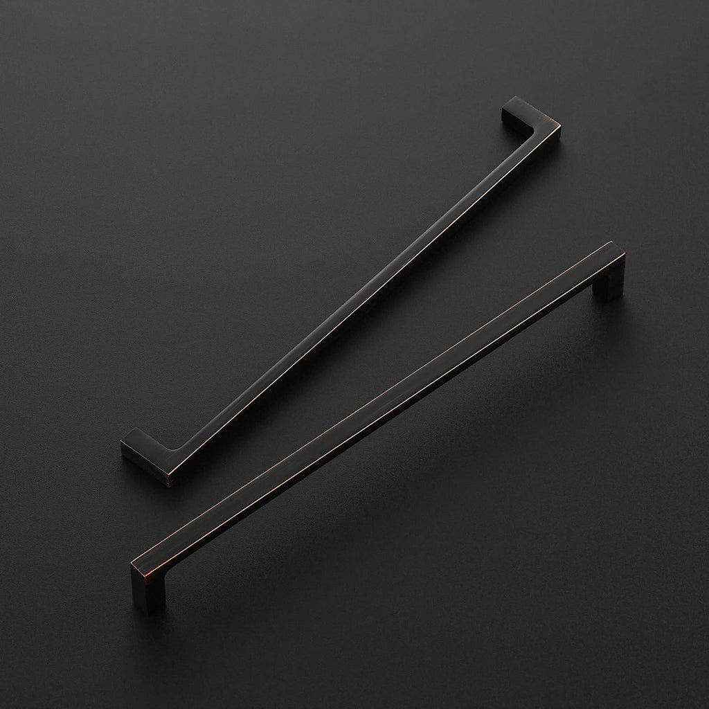 Ravinte 25-Pack 10-Inch Solid Square Cabinet Pulls - Oil-Rubbed Bronze Handles for Kitchen Cabinets & Drawers