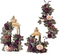Ling's moment 6Pack 2ft Purple Artificial Flowers Garland Lantern Flower Centerpieces Wedding Aisle Decor Chair Flowers Arch Floral for Signs DIY Table Wall Window Cake Decoration Deep Plum