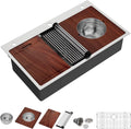 36 inch Drop in Kitchen Sink Workstation Large Kitchen Sink 16 Gauge Topmount Stainless Steel Over Counter Single bowl 36x22 sink Basin with Mixing Bowl