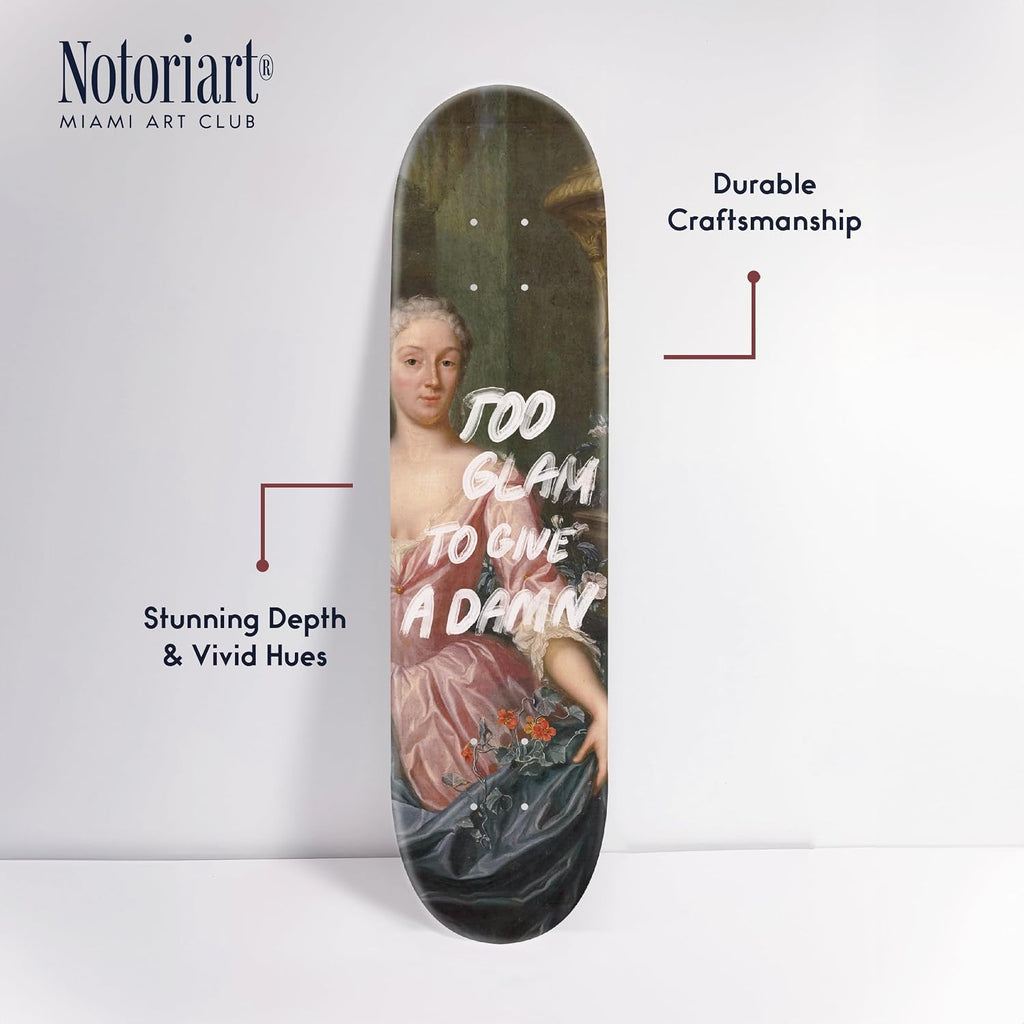 Modern Typography Acrylic Wall Art Die-Cut Easy-to-Hang, 1 Panel 8' x 32', Too Glam II Skateboard