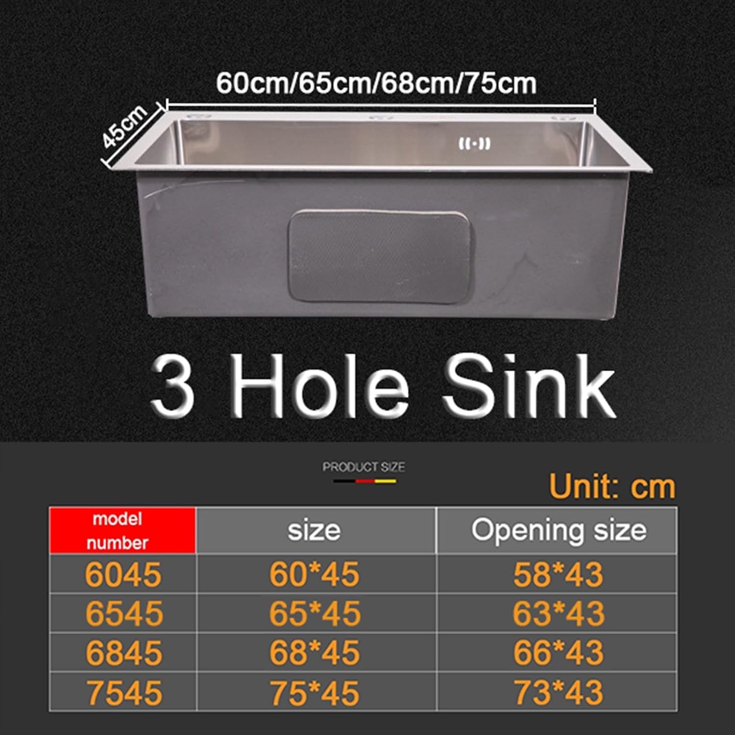 JATIBOSH Kitchen Sink Stainless Steel Sink Multifunctional Workstation Single Bowl Sink with Chopping Board and Vegetable Basin Drain Set (Color : Silver, Size : 60 * 45cm)
