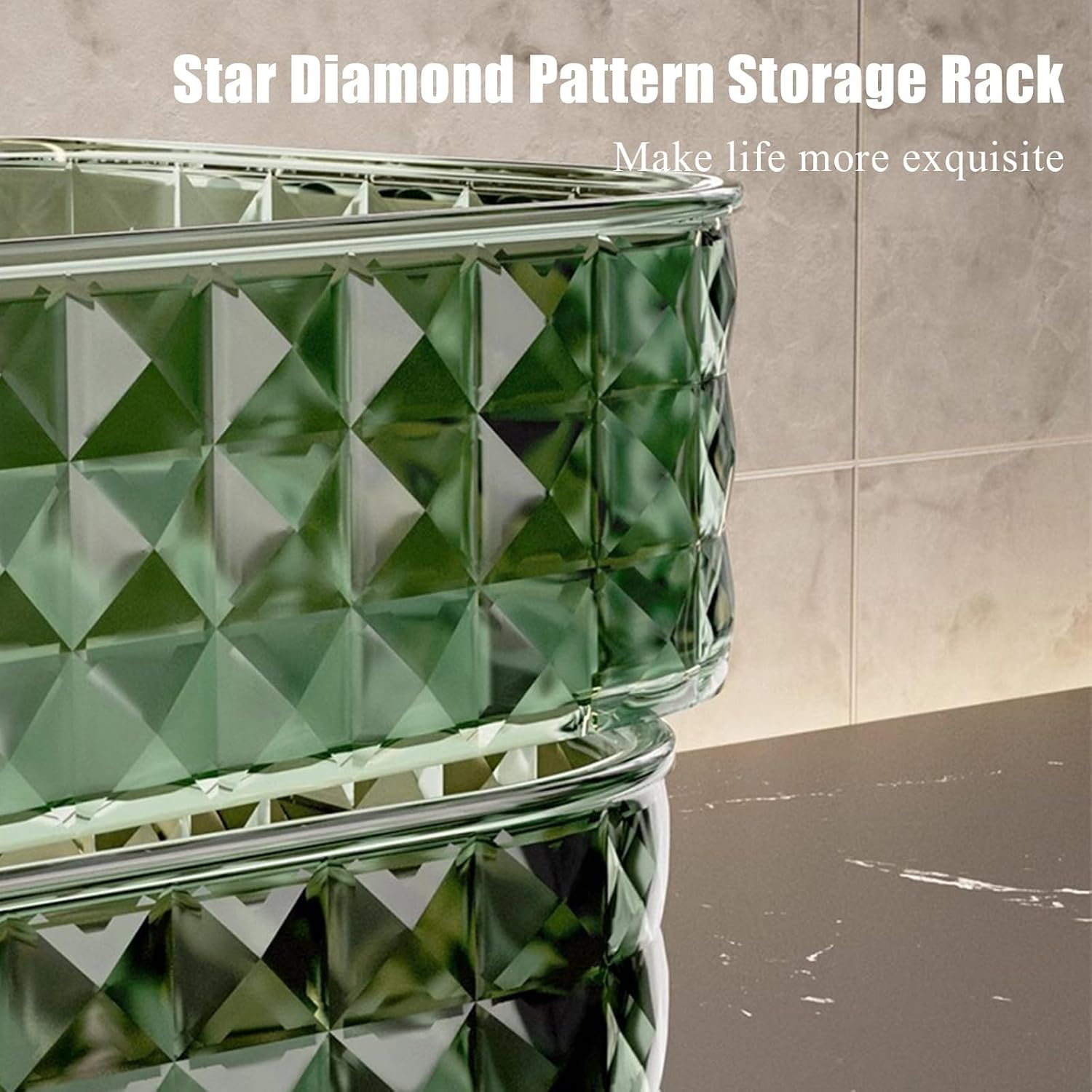 Hanging Rotating Storage Corner Shelf,Wall-Mounted U-Shaped Punching-Free Storage Rack for Bathroom,Foldable Shower Shelf Counter Organizer,Clear(Clear)