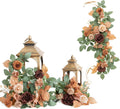 Ling's moment 6Pack 2ft Artificial Flowers Garland Walnut Brown Lantern Flower Centerpieces Sepia Wedding Aisle Decor Chair Flowers Arch Floral for Signs DIY Table Wall Window Cake Decoration