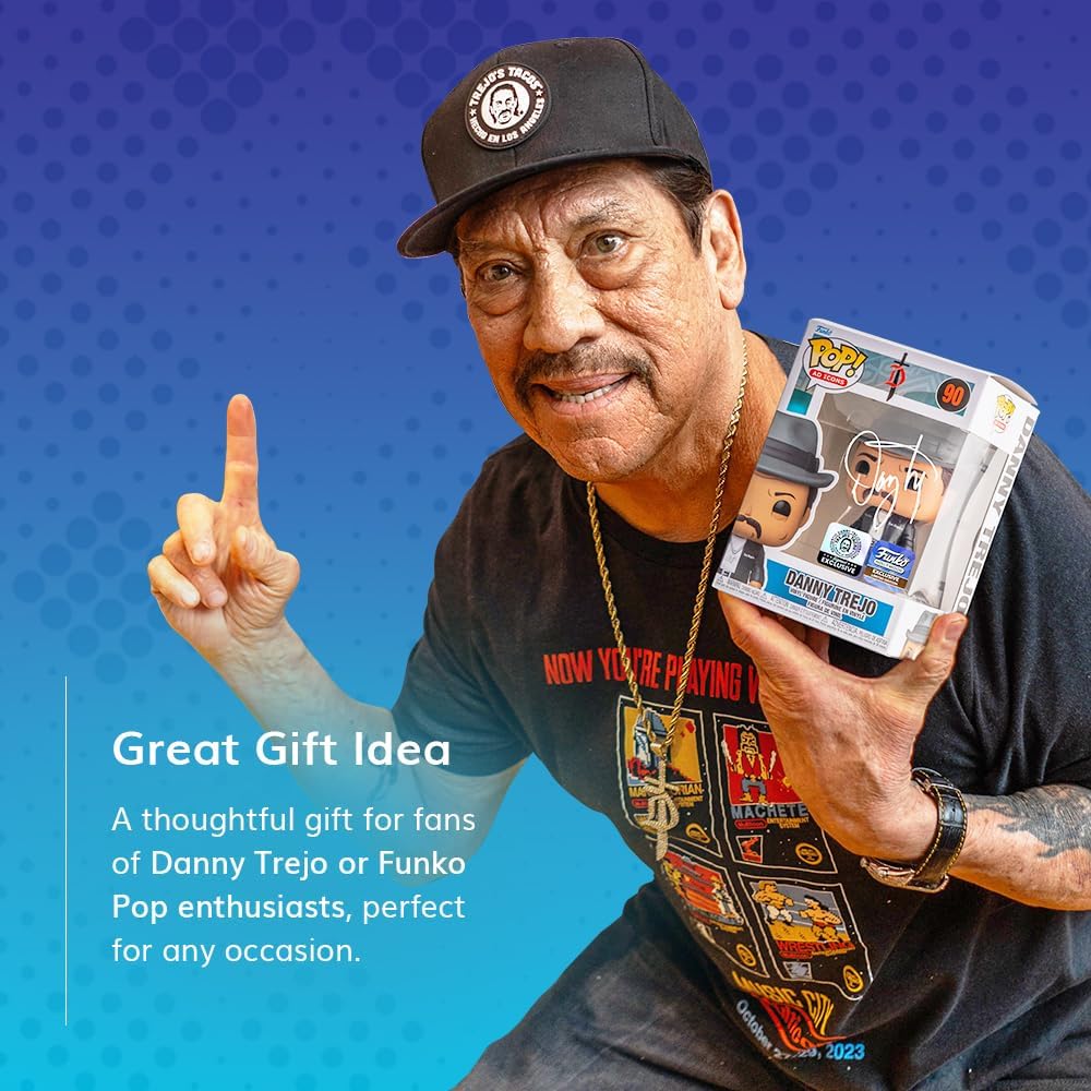 Trejo's Tacos Funko Pop #90 Vinyl Figure Signed by Danny Trejo - Limited Edition Hollywood Exclusive Hand-Inscribed Collectible - Includes Authenticity Sticker - Rare Display Box Item for Fans
