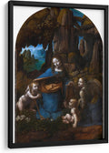 Canvas Lab | Virgin of the Rocks (London Version) by Leonardo da Vinci | 19 x 29 in | Fine Art Framed Print, Frame Color: Black | Classical art, Religion and Spirituality, Renaissance