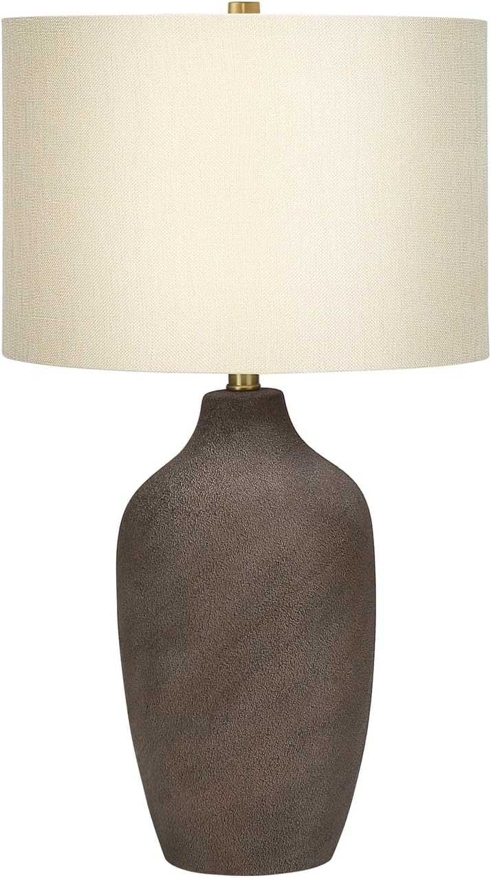 Monarch Specialties I 9709 LightingTable Lamp, Grey Ceramic, Beige Shade, Contemporary