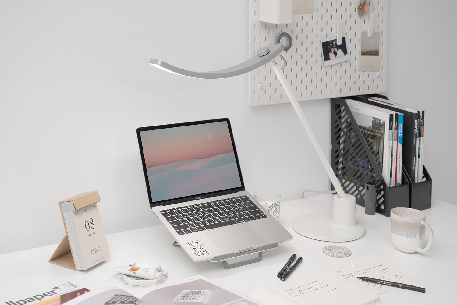 BenQ Genie e-Reading Desk Lamp - Bright Lighting for Small Workspace, Dimmable with 13 Color Modes, Auto-dimming, Eye-Caring Lamp for Home Office, Reading, Study, Craft, Matte Silver