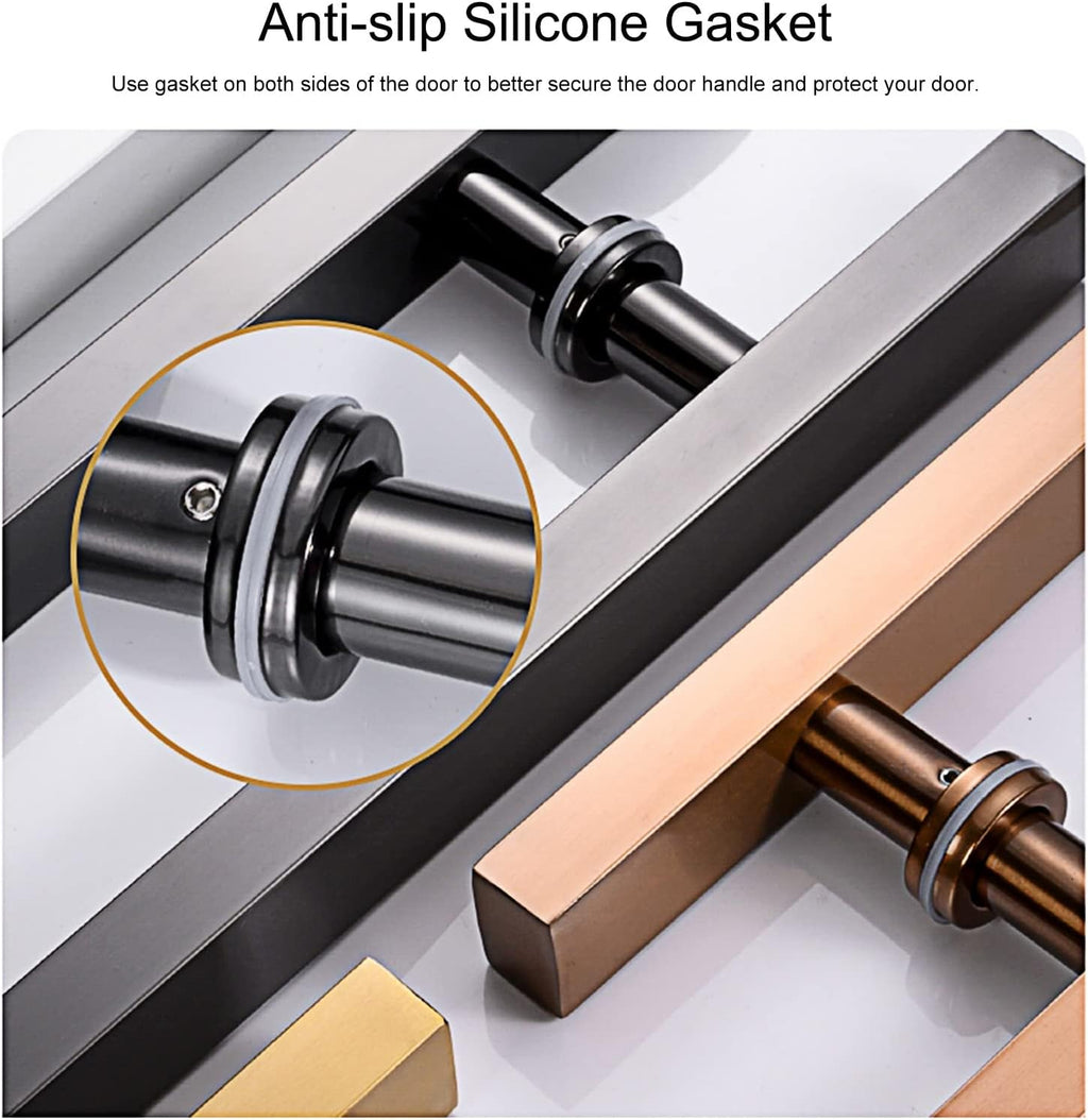 Modern Glass Door Handles for Sliding Doors,Modern Handle for Square/Rectangular Security Doors Wooden Door,Push Door Handle with Mounting Screws (Color:Gold,Size:100cm (39 3/8')*70cm)