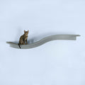 The Refined Feline 60 Inch Lotus Branch Cat Shelf in Smoke Gray Right Facing with Replaceable Carpet, Playing, Climbing, & Lounging Cat Shelves and Perches for Wall