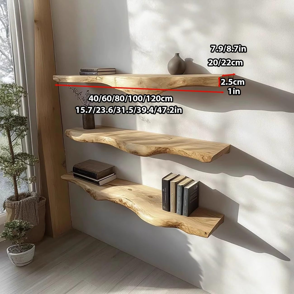 3 pcs Floating Shelves for Wall,Rustic Wall Storage Shelves,Easy Installation, Space-Saving, for Bedroom, Living Room, Kitchen, Shelf.(23.6X7.9X1.0in)