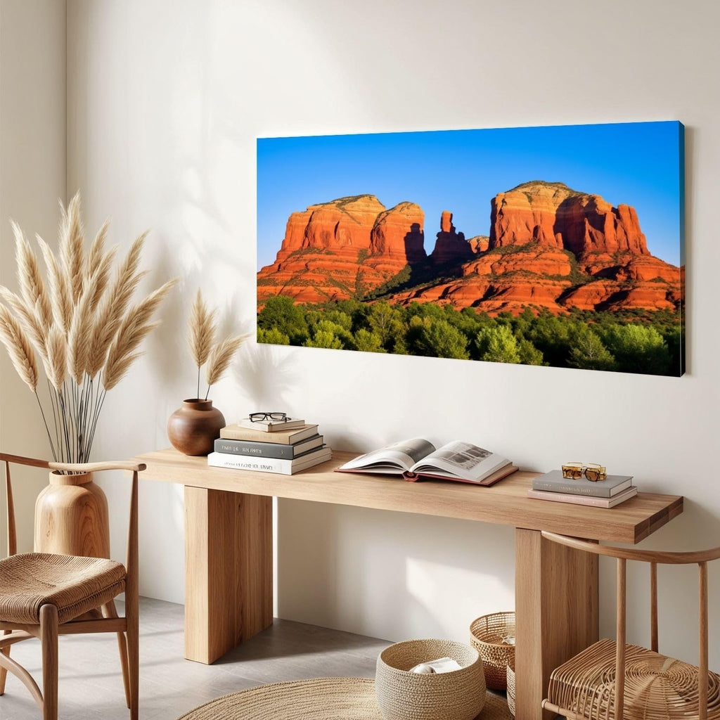Canvas Wall Art Prints Cathedral Rock Sedona Arizona sunset Large Framed Artwork Wall Paintings Pictures Posters 30'x60' Home Decor for Living Room Office Bedroom