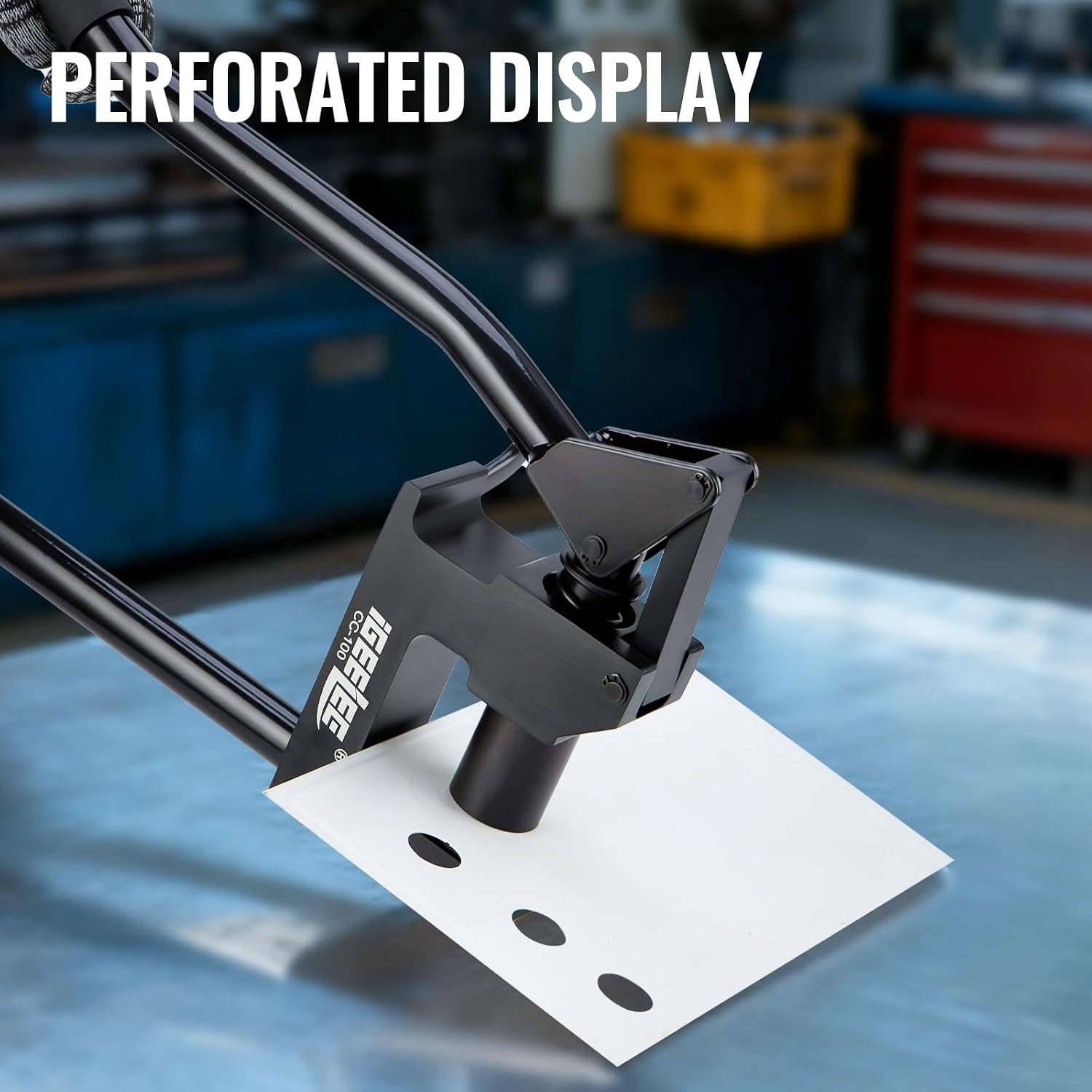 Metal Stud Punch Set for 7/8', 1-1/8', 1-11/32' - 20GA Steel, Sheet Metal Hole Punch Kit, Lever Puncher CC-100