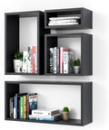 Kaboon Wall Mount Shelf Set of 4, Floating Cube Shelves for Space Discovery Home and Commercial Use, Large Size Shelves Set, Black