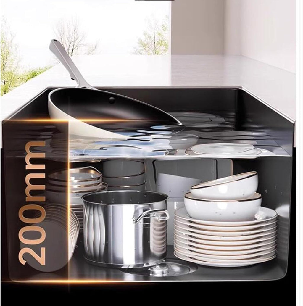 Kitchen Sinks, Single Bowl Stainless Steel Countertop Siphon Sink with Faucet Multiple Size Single Bowl Sink Kitchen Dishwashibasin Bathroom Hand Washisink (75 * 43 * 20Cm