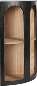 Kate and Laurel Elloree Modern Corner Shelf Cabinet for Storage and Display; 16 x 11 x 24; Black and Natural; Transitional Corner Storage for Use as Living Room Shelving or Bedroom Storage Design