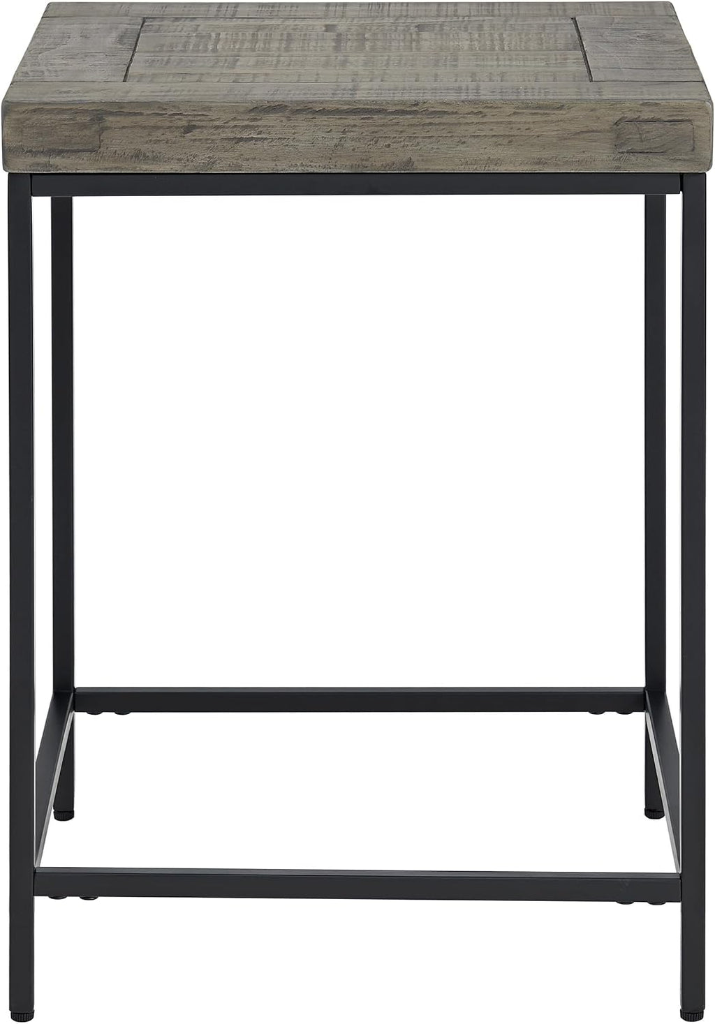 Alaterre Furniture End Table Set - Set of 2 Industrial Side Tables with Wood Tops and Metal Frames - for Living Room, Bedroom, or Dorm Room (Gray)