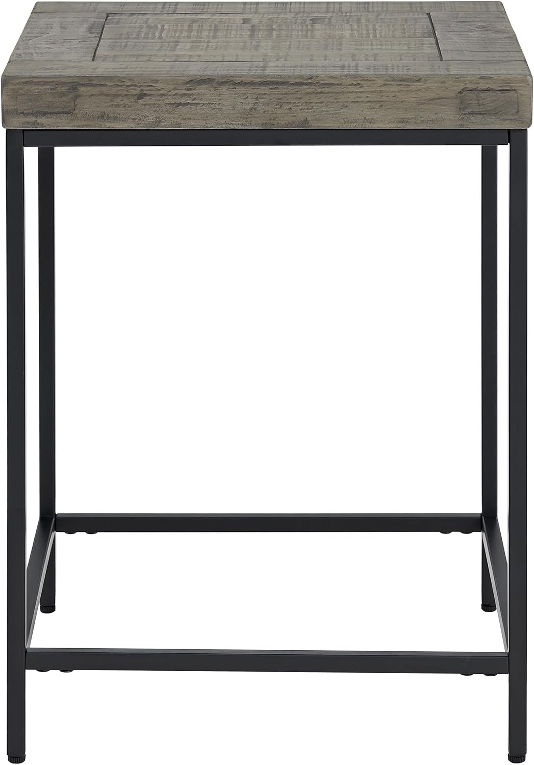 Alaterre Furniture End Table Set - Set of 2 Industrial Side Tables with Wood Tops and Metal Frames - for Living Room, Bedroom, or Dorm Room (Gray)